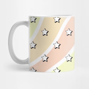 Aesthetic Red Orange and Yellow Waves with Stars Mug